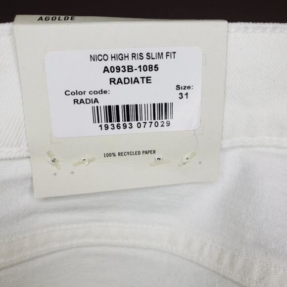 NWT AGOLDE Nico High Rise Slim in Radiate Size 31 - Picture 11 of 13